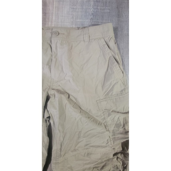 REI Co-Op Mens 38x32 Relaxed Beige Sahara Convertible Cargo Pants Ankle Zip - Picture 6 of 14